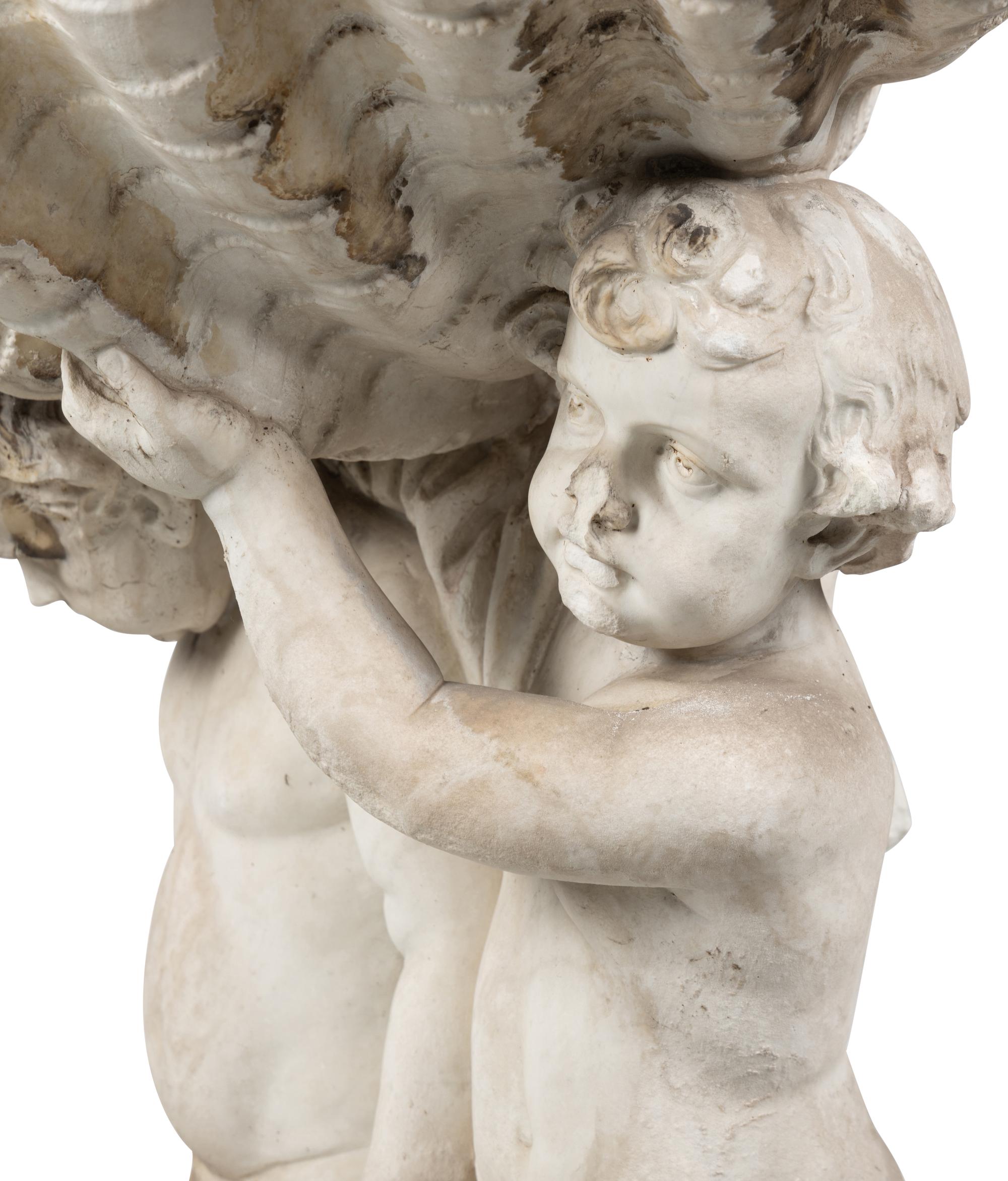 A Continental Carved Marble Fountain