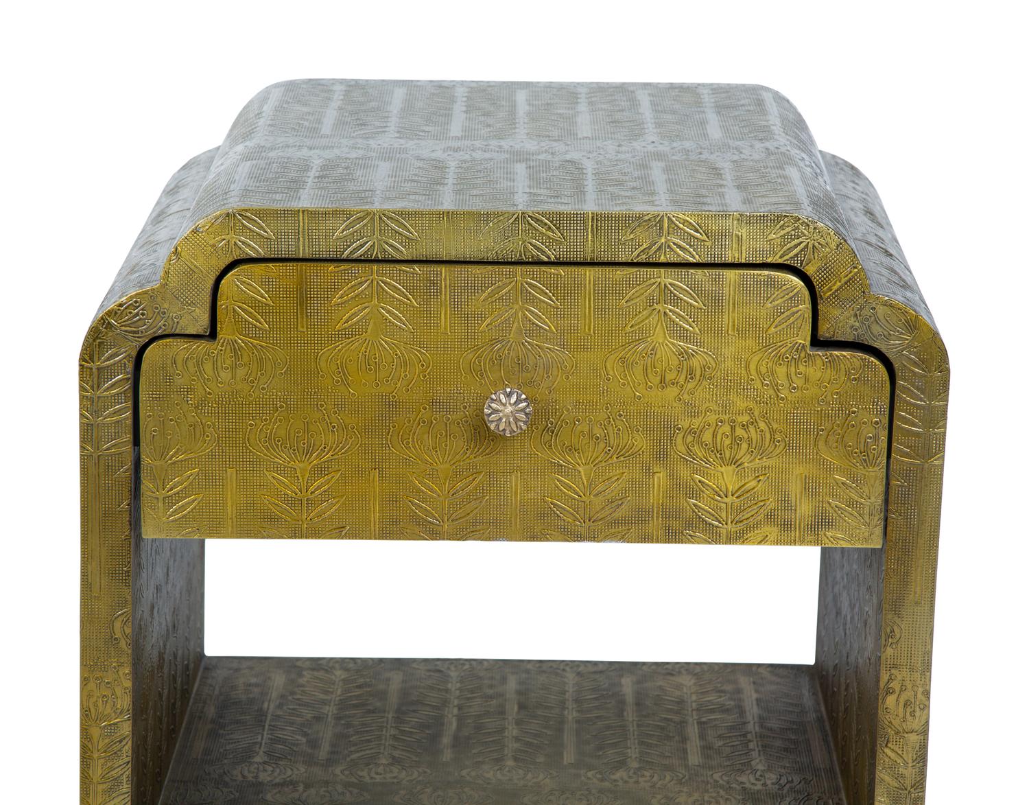 A Pair of Art Deco Style Gold Painted End Tables — 21ST CENTURY