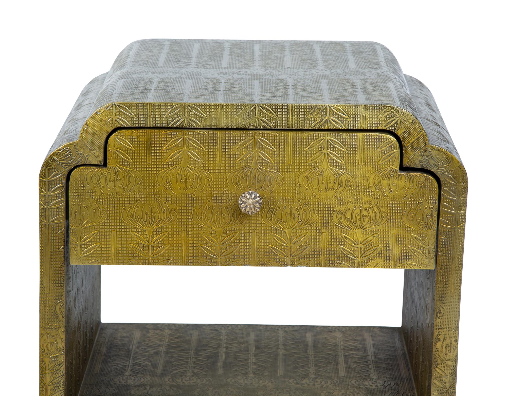 A Pair of Art Deco Style Gold Painted End Tables — 21ST CENTURY