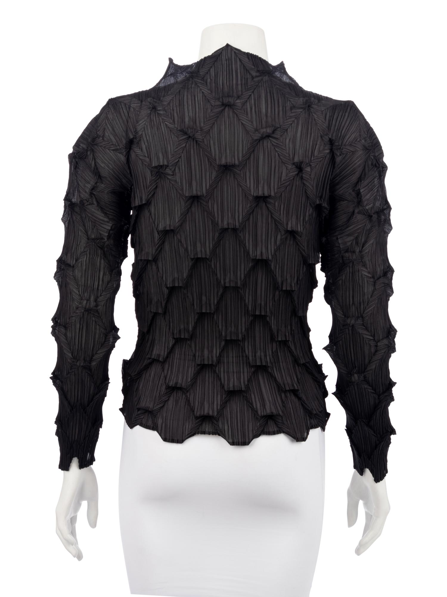 Issey Miyake Black Pleated Top, 1997