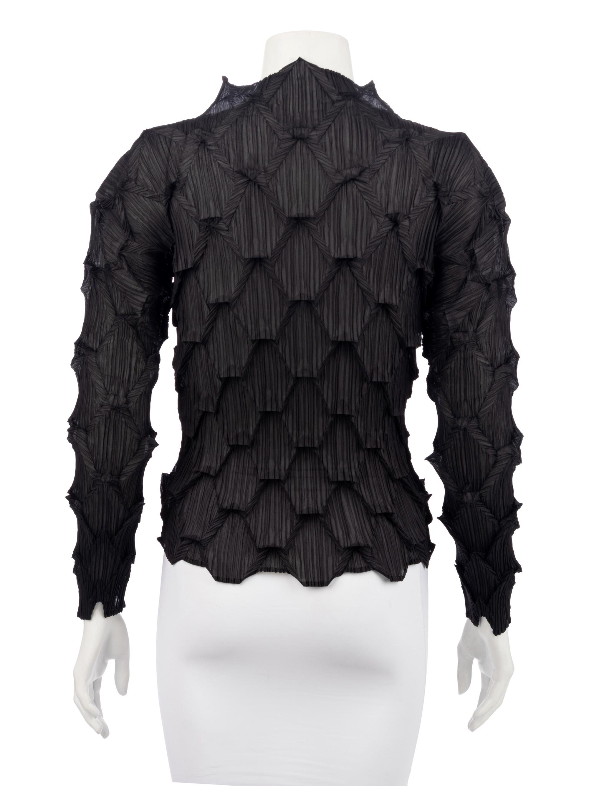 Issey Miyake Black Pleated Top, 1997