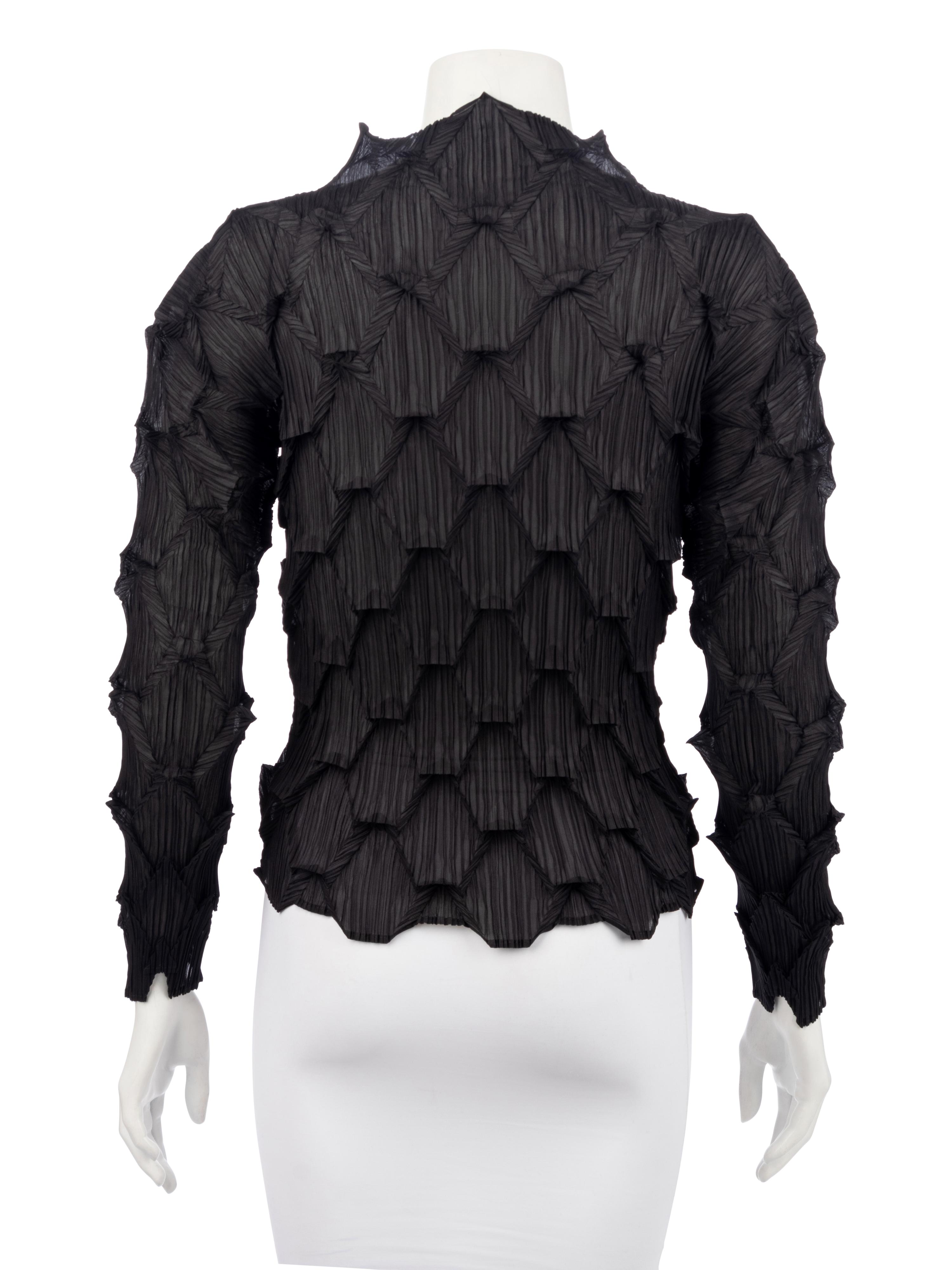 Issey Miyake Black Pleated Top, 1997