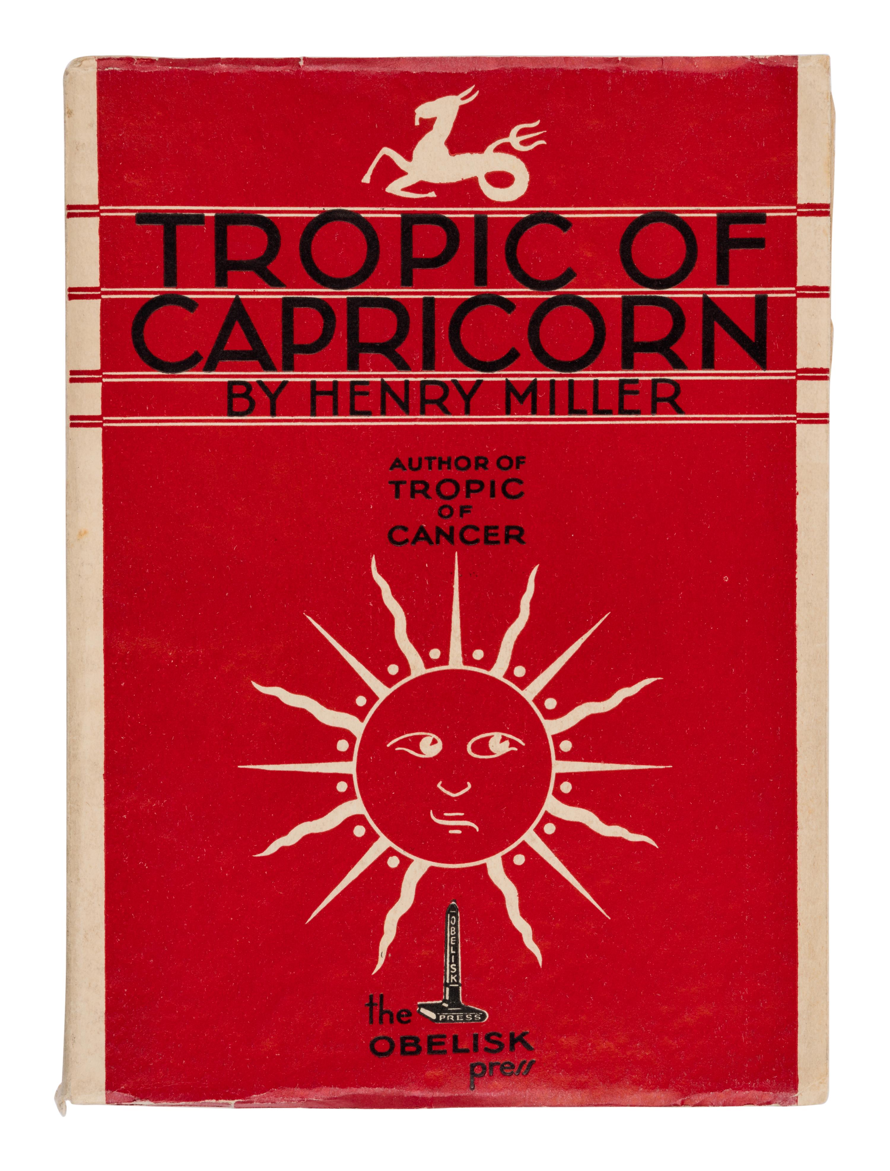 MILLER, Henry (1891-1980). Tropic of Cancer. New York: Grove Press, 1961.