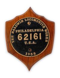 A Baldwin Locomotive Works: Philadelphia Painted Bronze Locomotive Badge