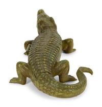 An Austrian Cold-Painted Bronze Crocodile Form Ink Stand