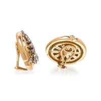 YELLOW GOLD AND DIAMOND EARCLIPS
