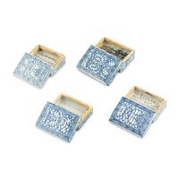 Four Chinese Porcelain Blue-and-White Offering Boxes
