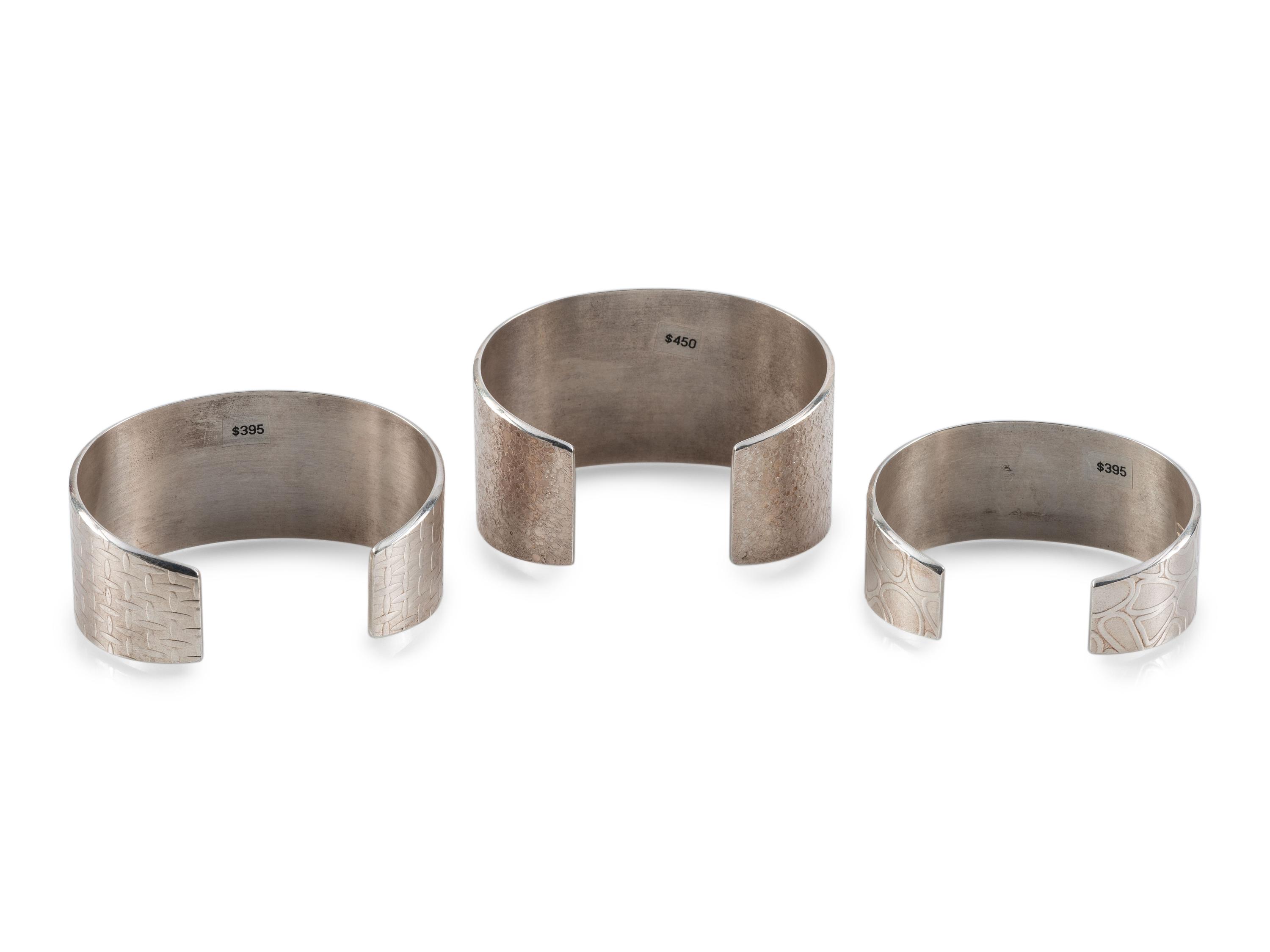 Sterling Silver Textured Cuff Bracelets