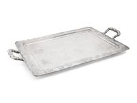 A Chinese Export Silver Serving Tray