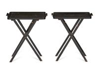 A Pair of Ebonized Tray-Top Folding Side Tables