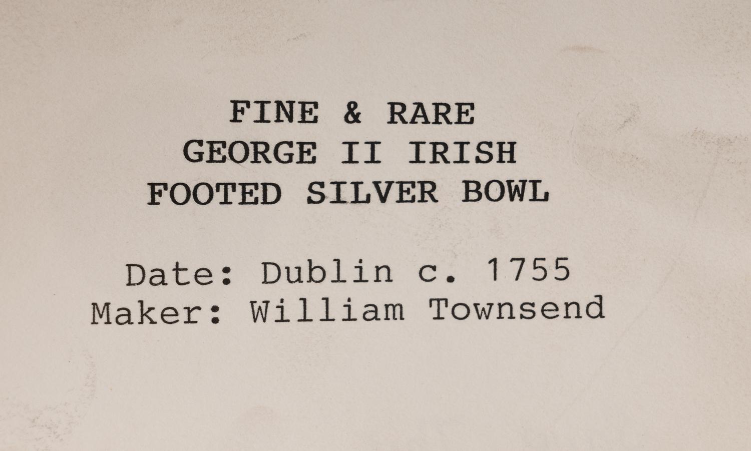 An Irish George II Silver Footed Bowl