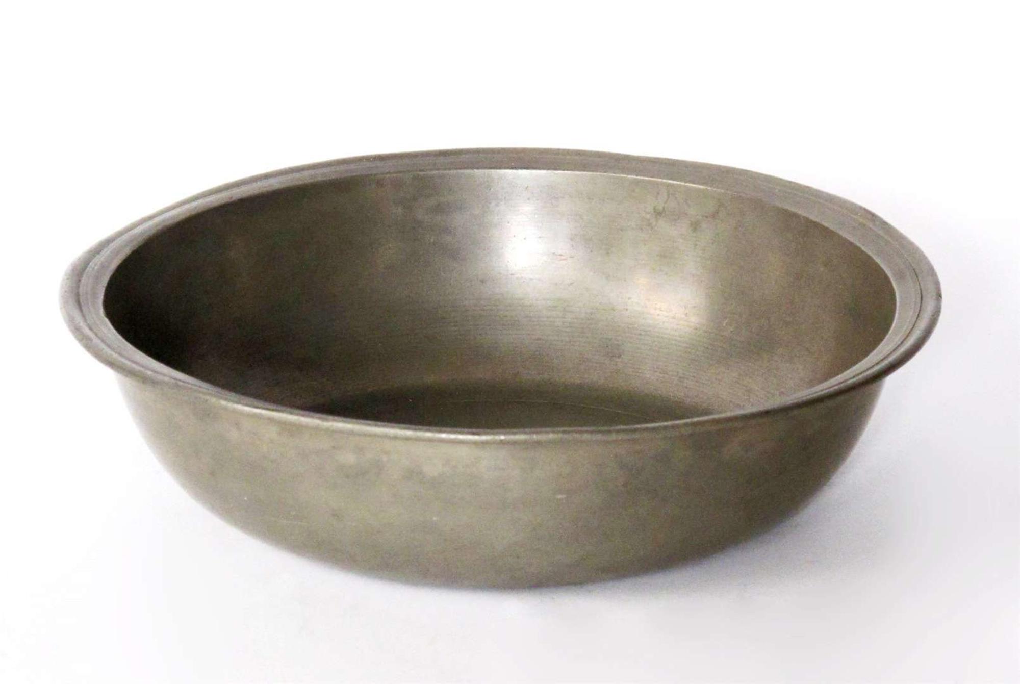 Early pewter basin attributed to j.a. brunstrom, philadelphia, pa, circa 1790
