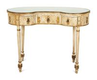 A Louis XVI Style Painted Reniform Dressing Table