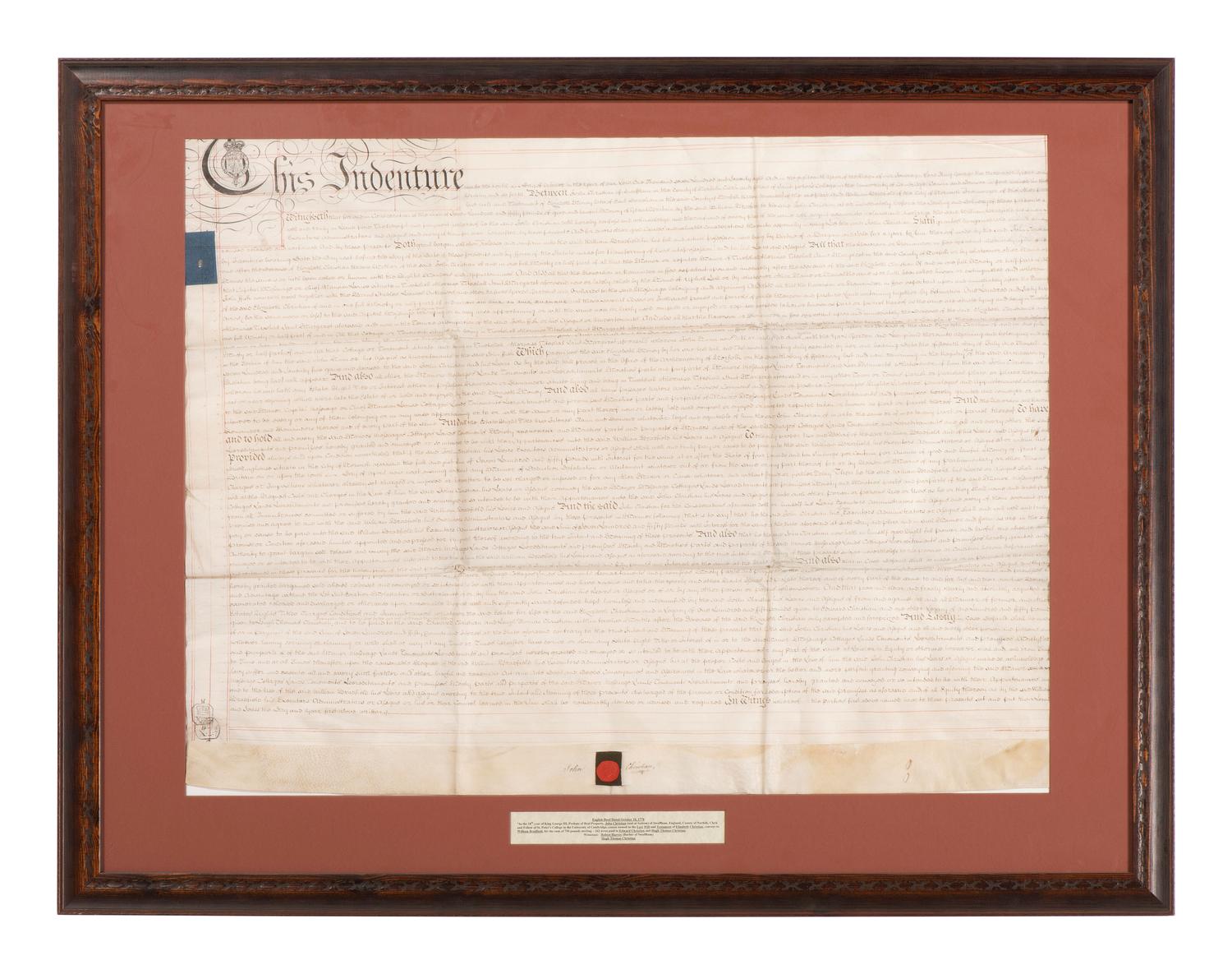 [ENGLAND]. A group of 2 English indentures, comprising: