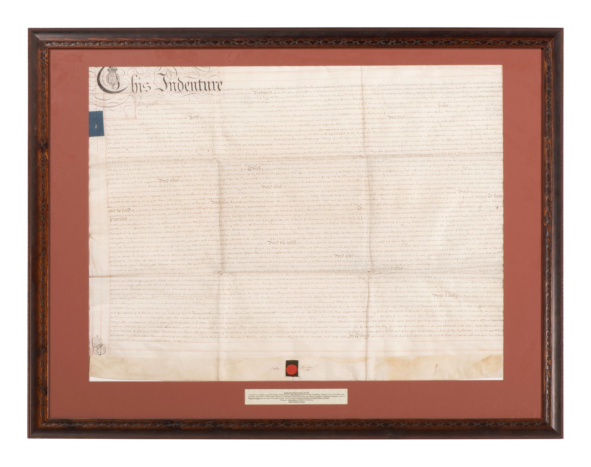 [ENGLAND]. A group of 2 English indentures, comprising: