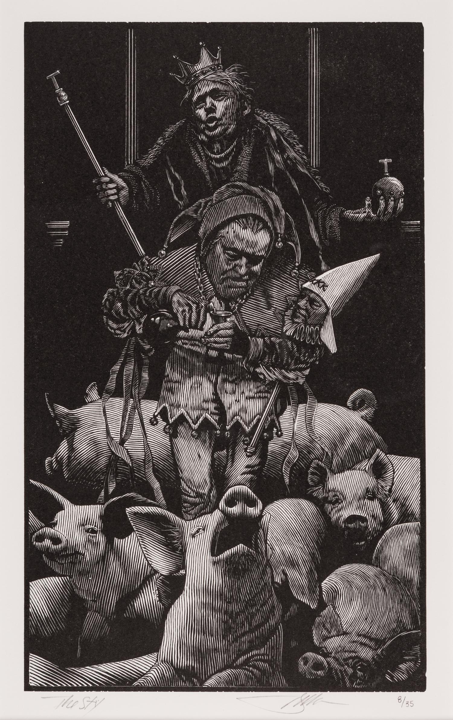 MOSER, Barry. A pair of wood-engraved individual prints. Each 330 x 240 mm., sight size; matted and framed.