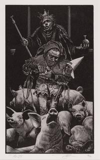 MOSER, Barry. A pair of wood-engraved individual prints. Each 330 x 240 mm., sight size; matted and framed.