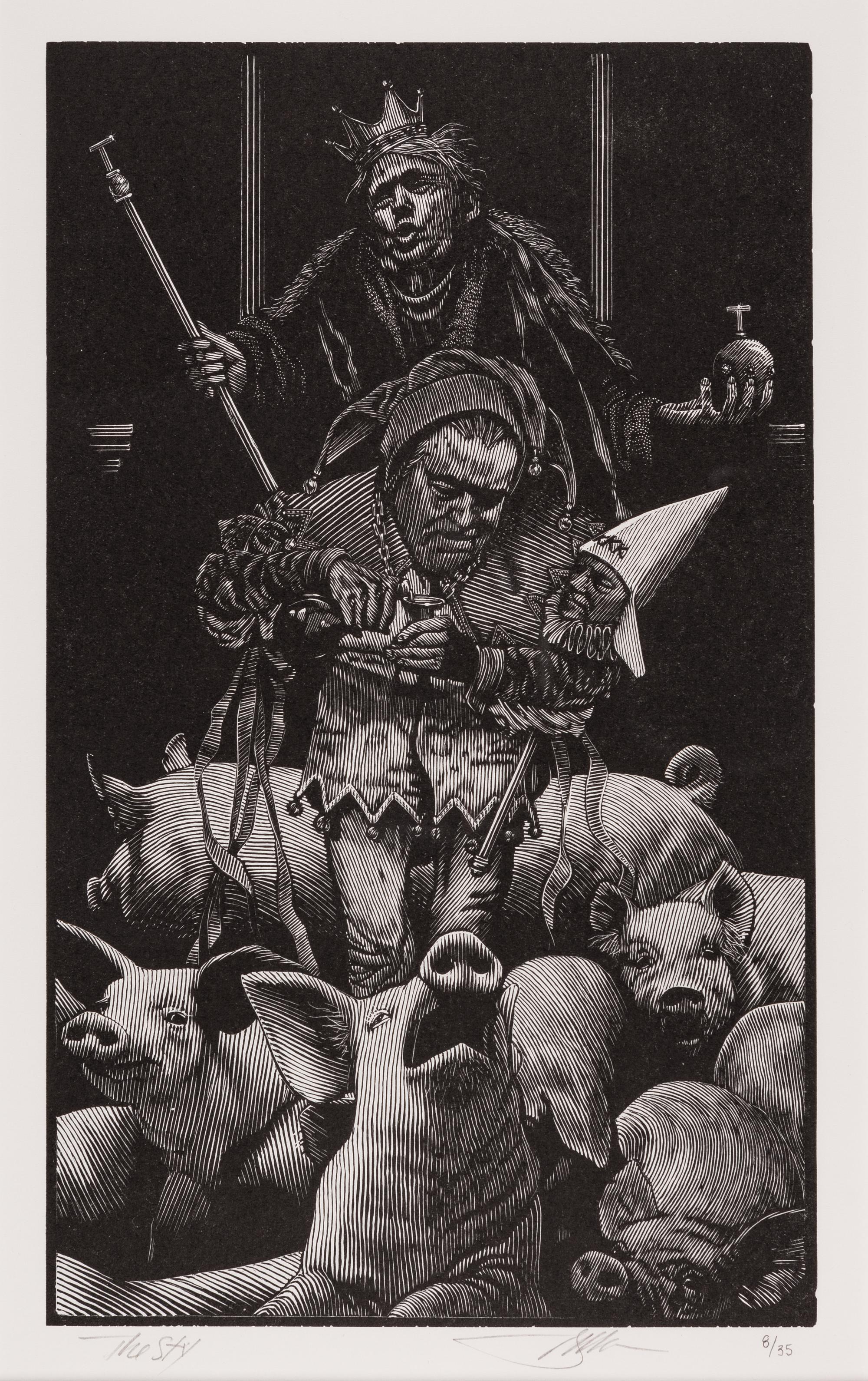 MOSER, Barry. A pair of wood-engraved individual prints. Each 330 x 240 mm., sight size; matted and framed.