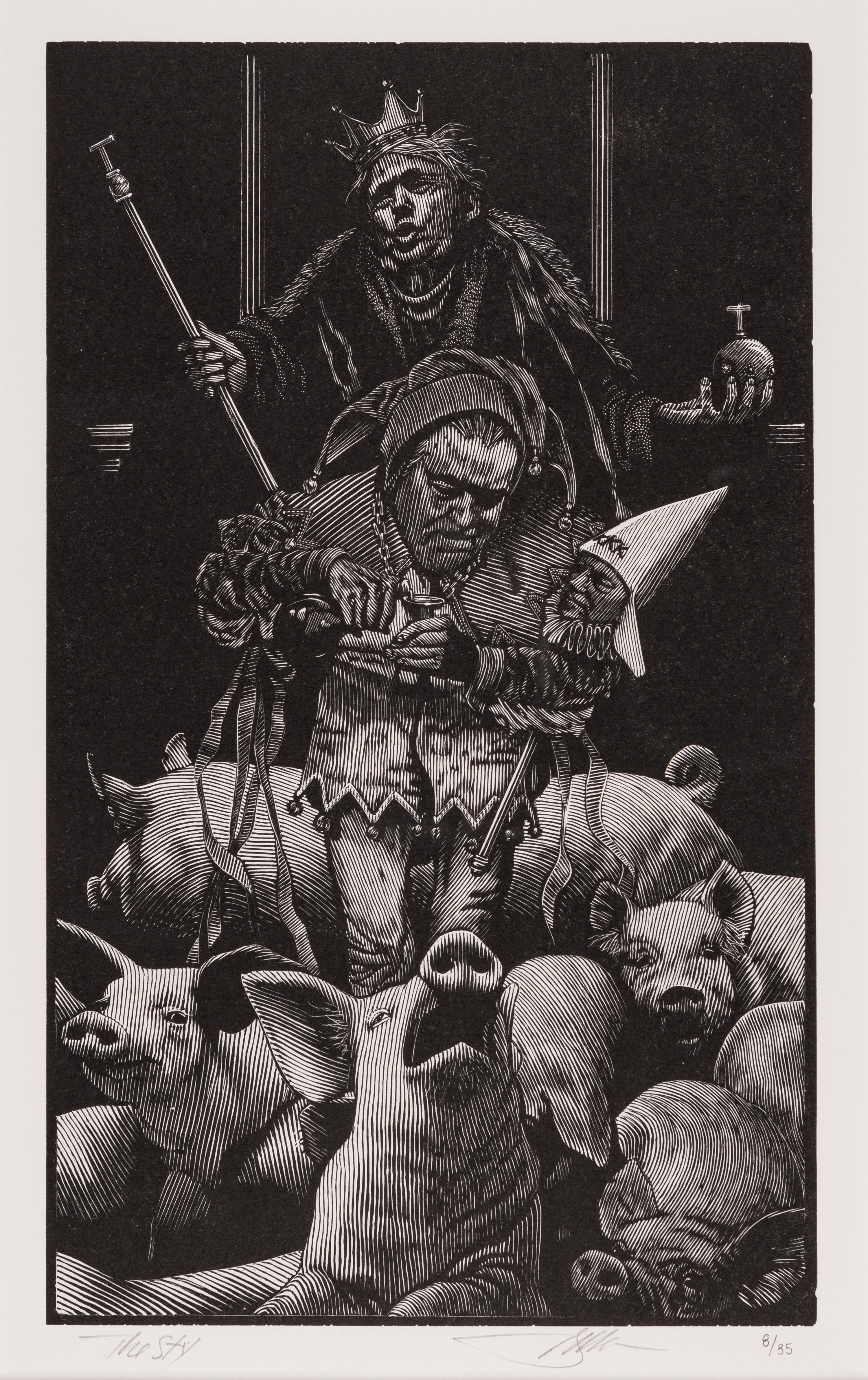 MOSER, Barry. A pair of wood-engraved individual prints. Each 330 x 240 mm., sight size; matted and framed.