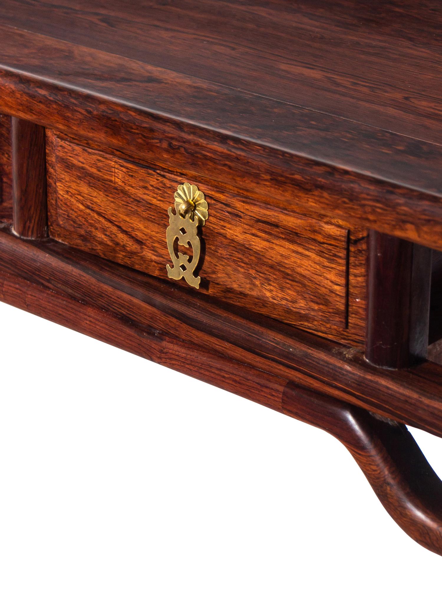 A Chinese Huanghuali T hree Drawer Recessed Leg Altar Table