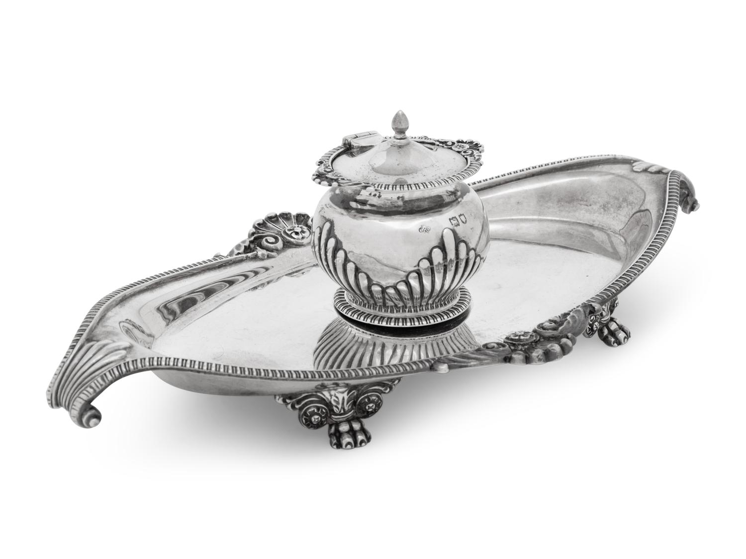 An English Silver Inkwell