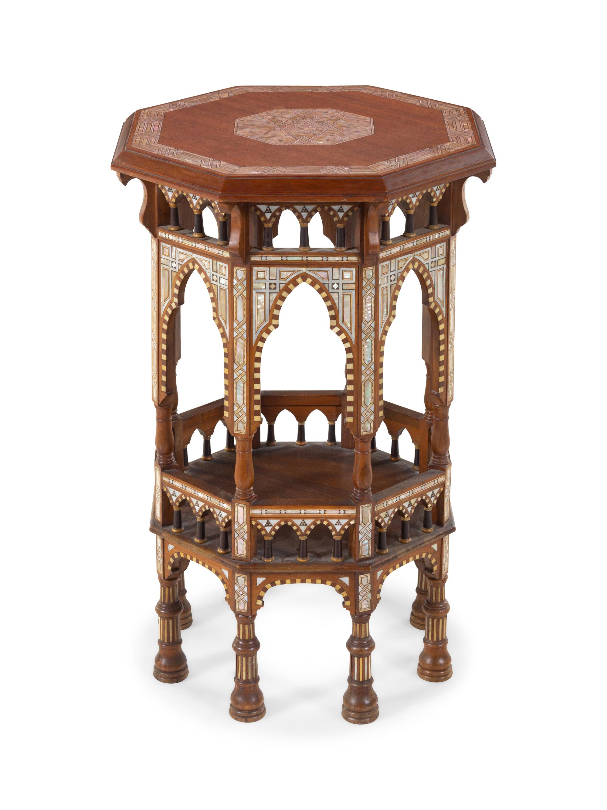 A Syrian Mother-of-Pearl Inlaid Table