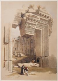 David Roberts, (British, 1796-1864), Six book plates Views of the Holy Land, comprising Approach to Mount Sinai, Jacob's Well at Sheche