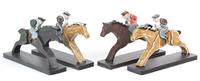 Eight Carved and Painted Wood Race Horses Height 10 inches.