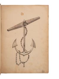 [CIVIL WAR]. Manuscript commonplace book identified to Cadet Herbert Clarence Stinson, US Naval Academy, 1864-1868.