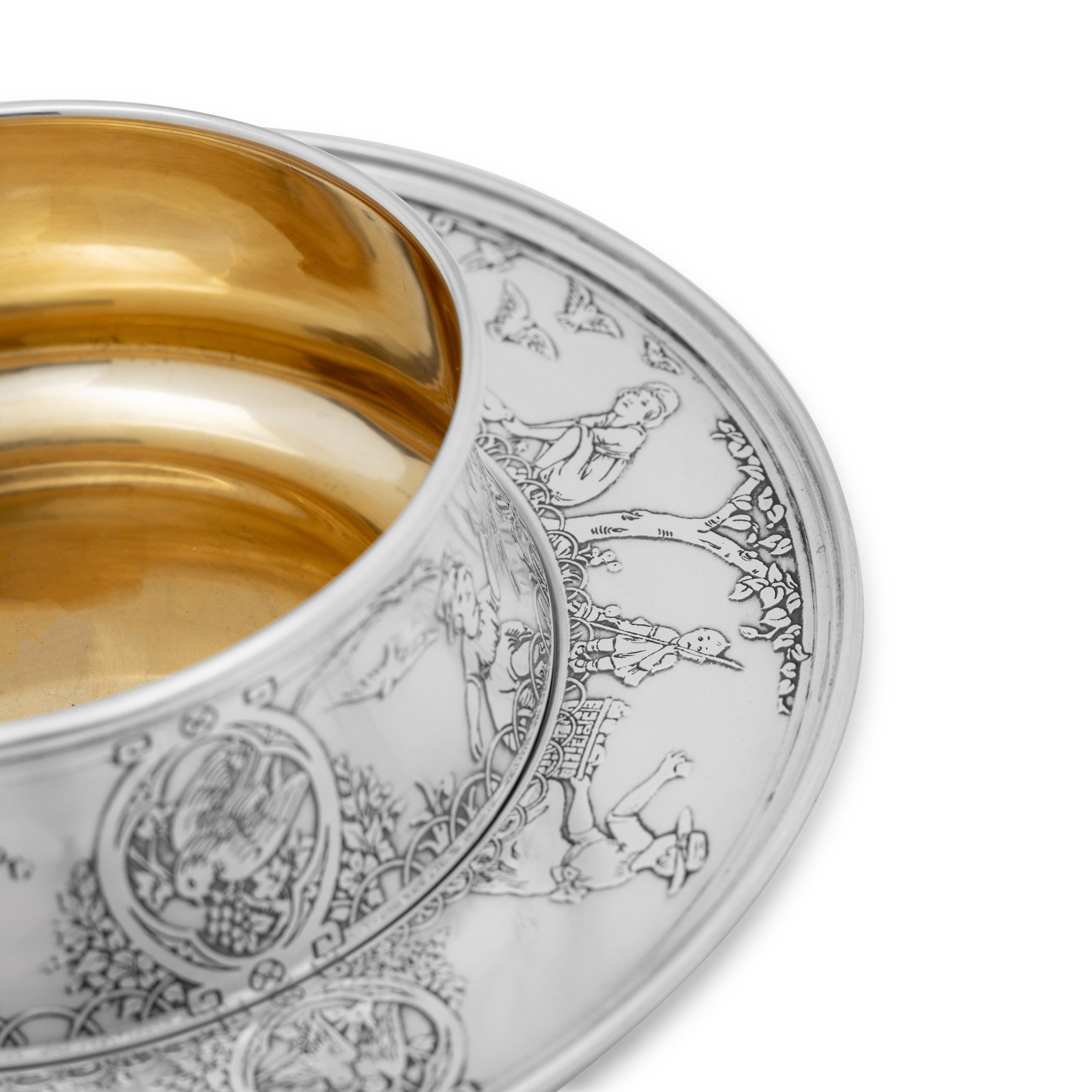 An American Silver Child's Bowl and Plate