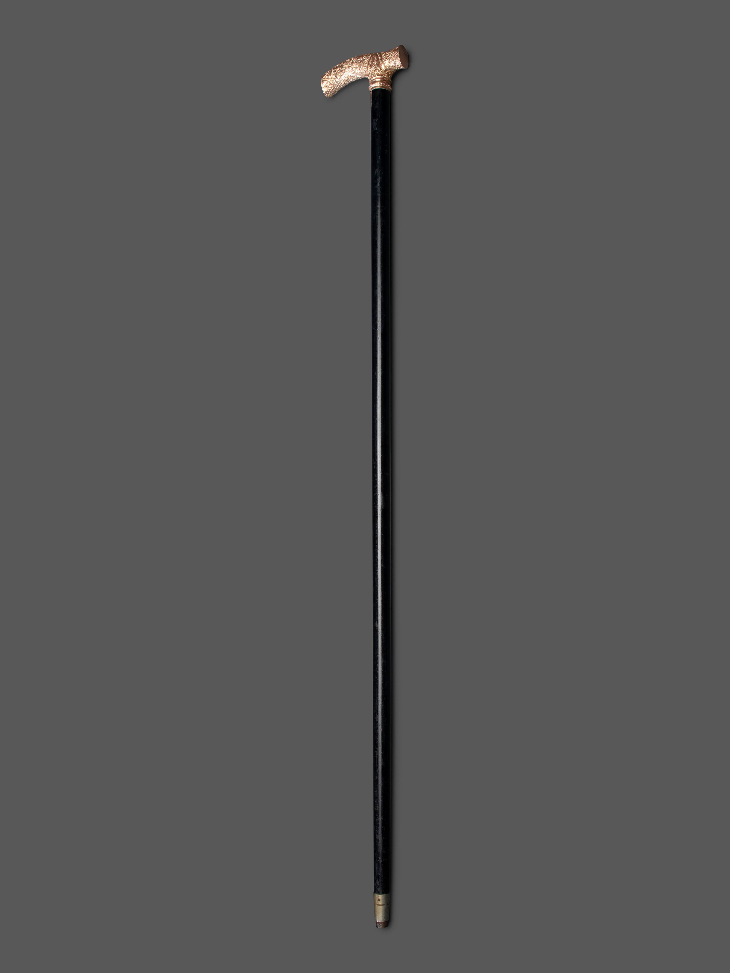 A Victorian Gold Handled Walking Stick