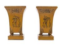 A Pair of Painted Tôle Vases