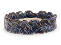 A Underglaze Red and Blue Porcelain 'Wave'-Form Inkstone