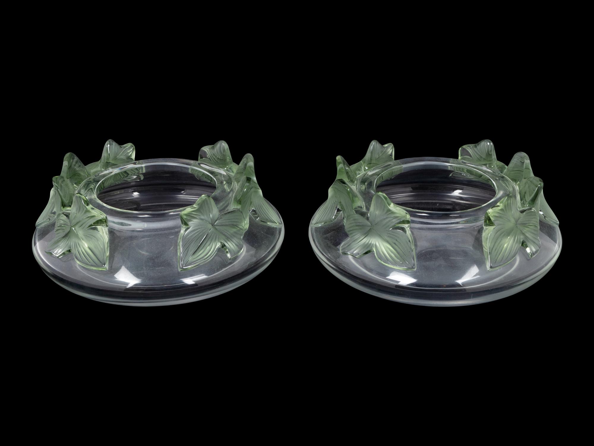 A Pair of Lalique Lierre Bowls