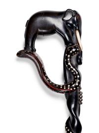 A Carved Ebony Figural Walking Stick