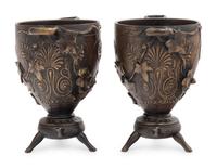 Two Grand Tour Bronze Cups by Auguste-Nicolas Cain (French, 1821-1894)