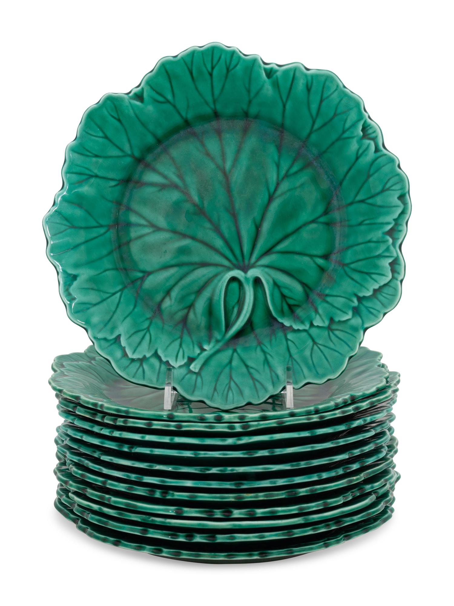 A Set of Twelve Wedgwood Majolica Cabbage Plates