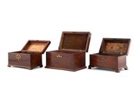 A Group of Three George III Mahogany Table Caskets