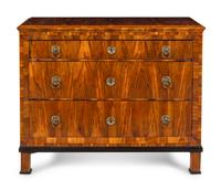 A German or Austrian Parcel Ebonized Walnut Commode