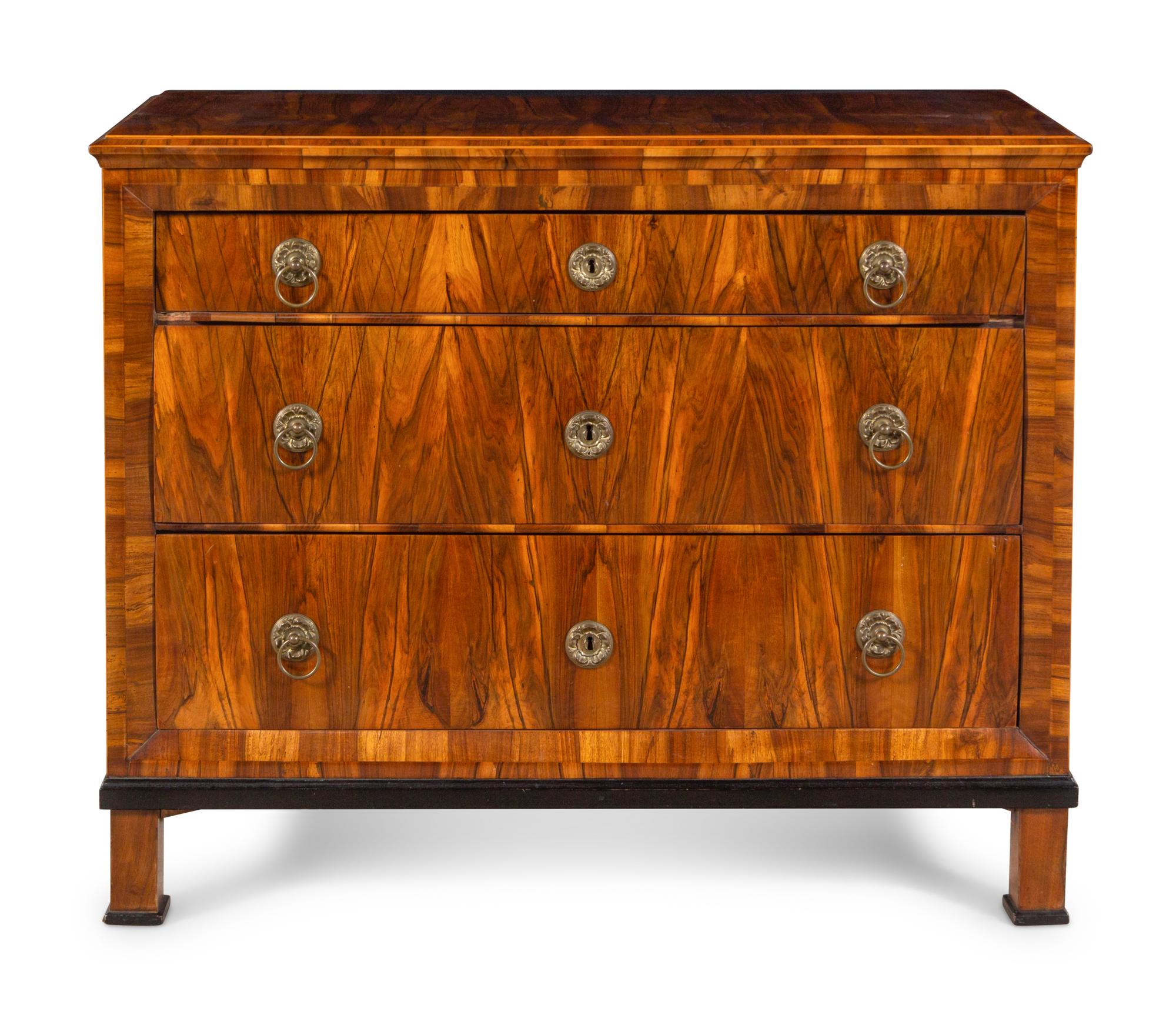 A German or Austrian Parcel Ebonized Walnut Commode