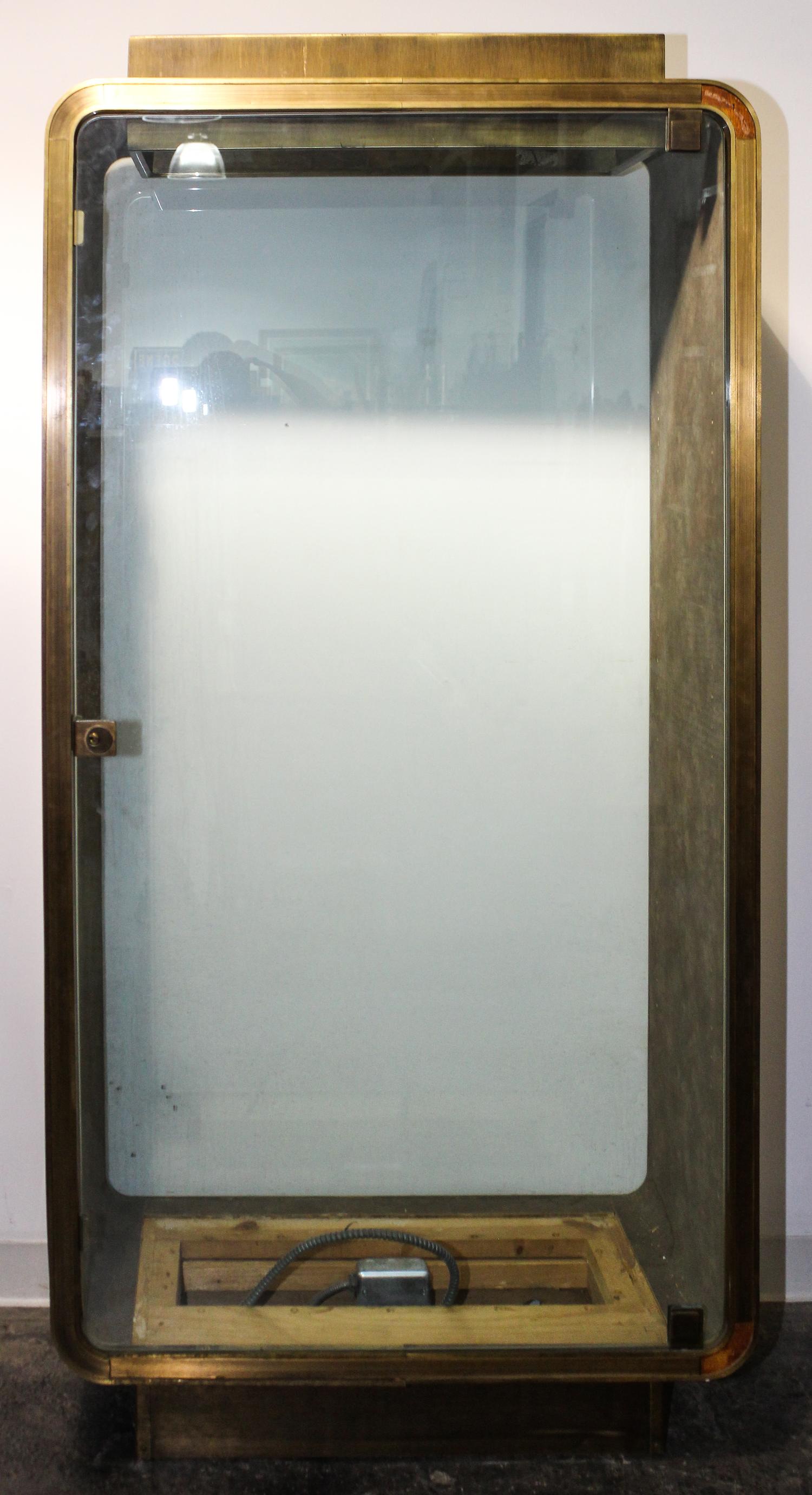 A Bronze Clad Vitrine Height 74 x width 36 x depth 18 inches. — MID 20TH CENTURY