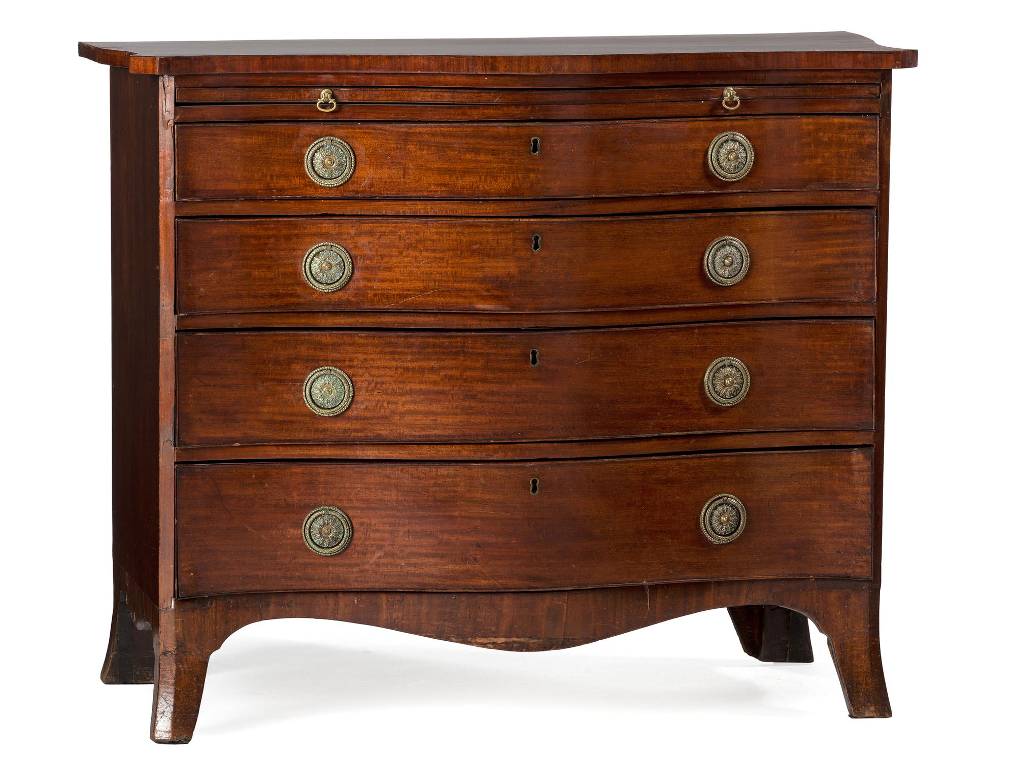 A Serpentine Front Mahogany Chest of Drawers