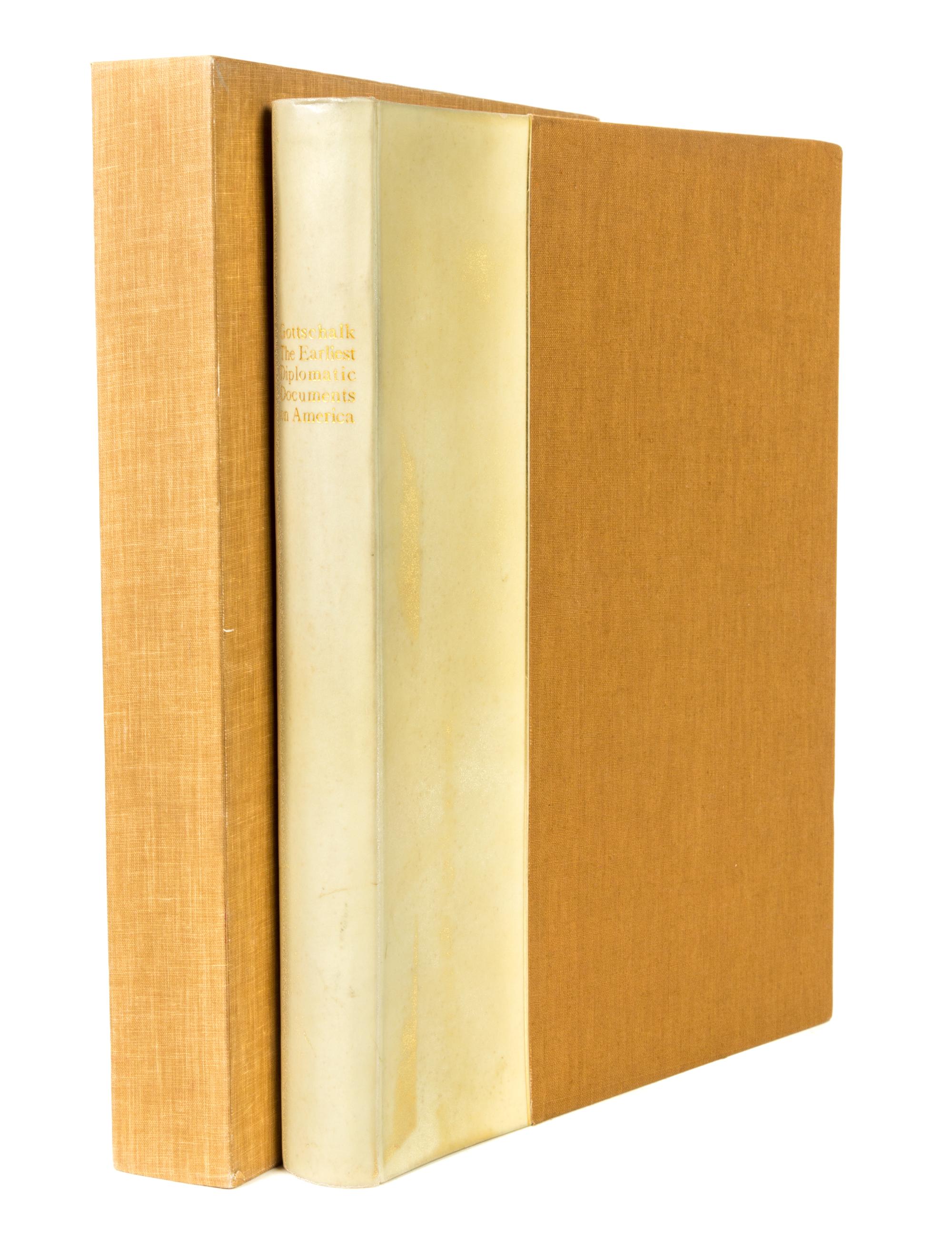GOTTSCHALK, PAUL. The Earliest Diplomatic Documents on America. Berlin, 1927. Limited edition one of 150 copies.
