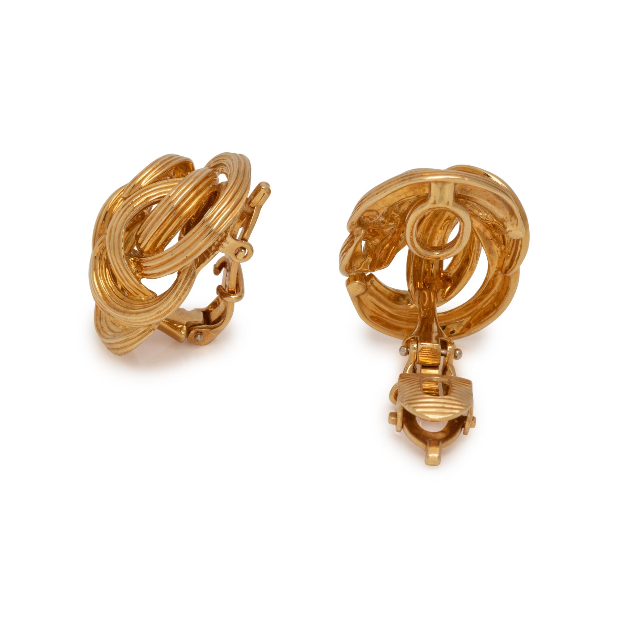 TIFFANY & CO., YELLOW GOLD KNOT EARCLIPS