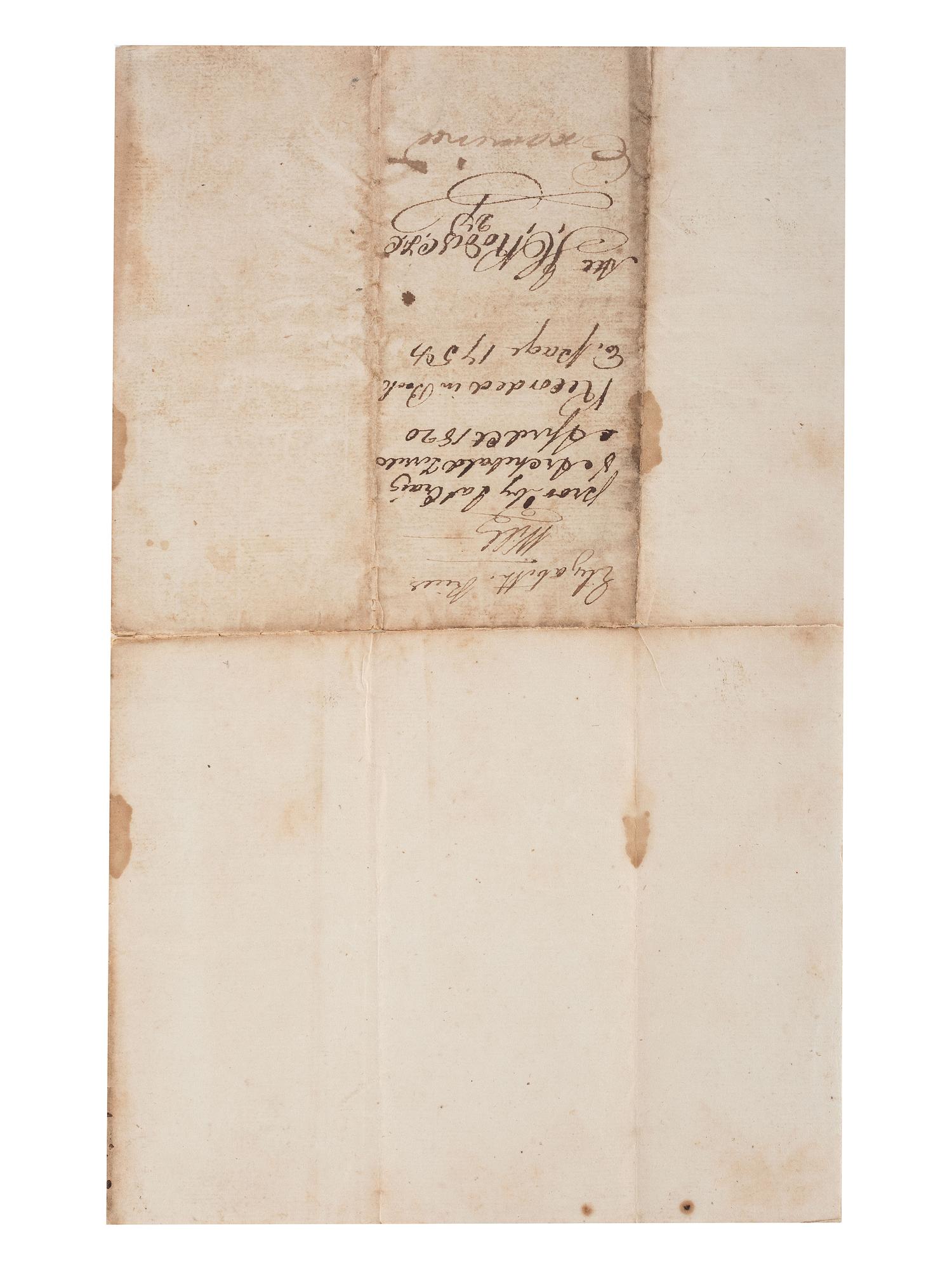 [SLAVERY & ABOLITION]. Manuscript last will and testament of enslaver Elizabeth Rice, Fayette County, KY, 9 December 1819.