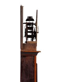 A Federal Painted Pine Wooden Works Tall Case Clock
