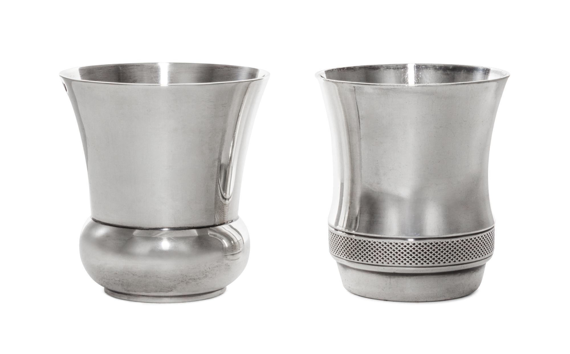A French Silver Beaker, Christofle, Paris, 20th Century, together with a similar silver-plate example.