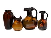 Four Artist Decorated Standard Glaze Rookwood Pottery Table Articles
