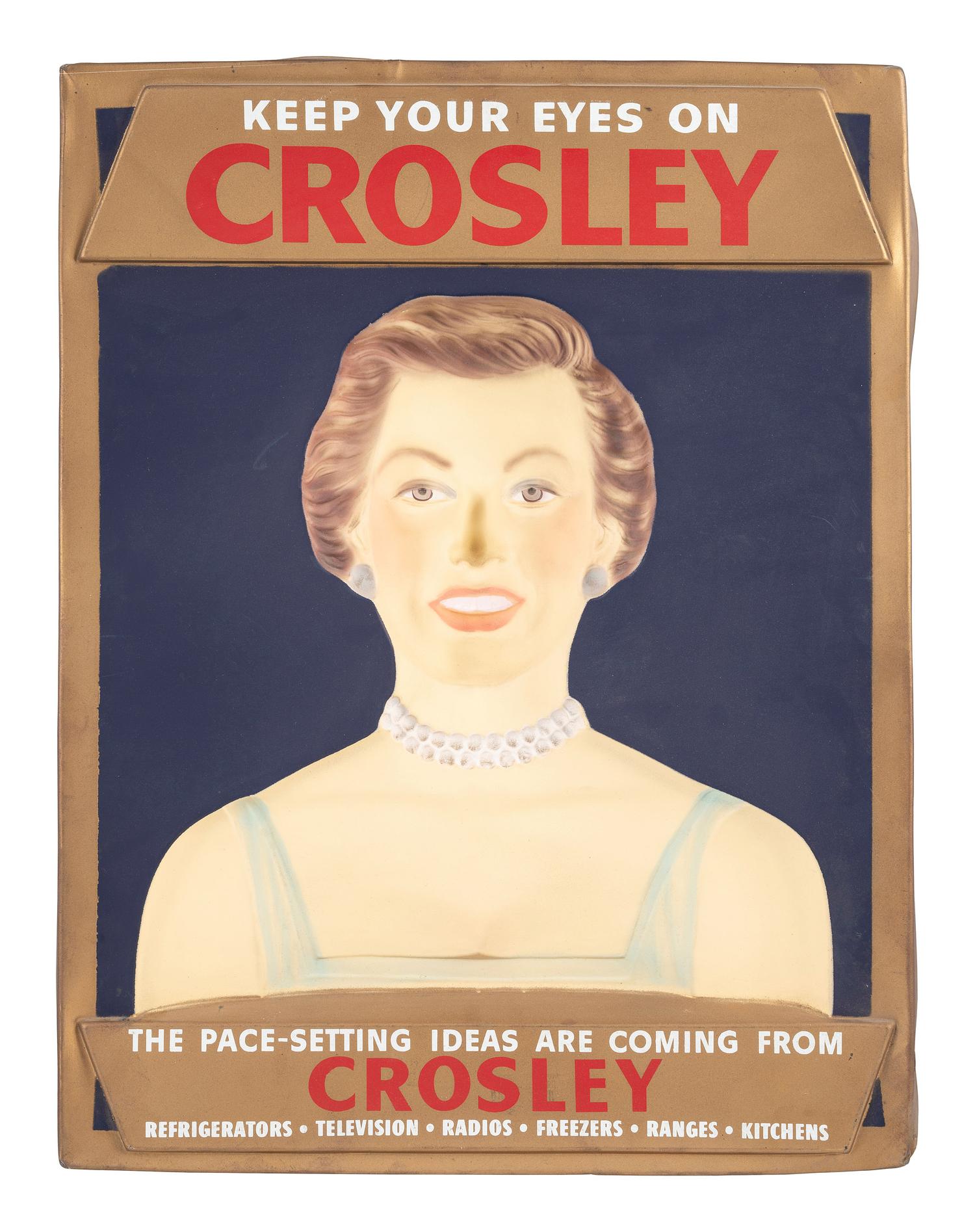 A Rare Crosley Radio Countertop Display Sign