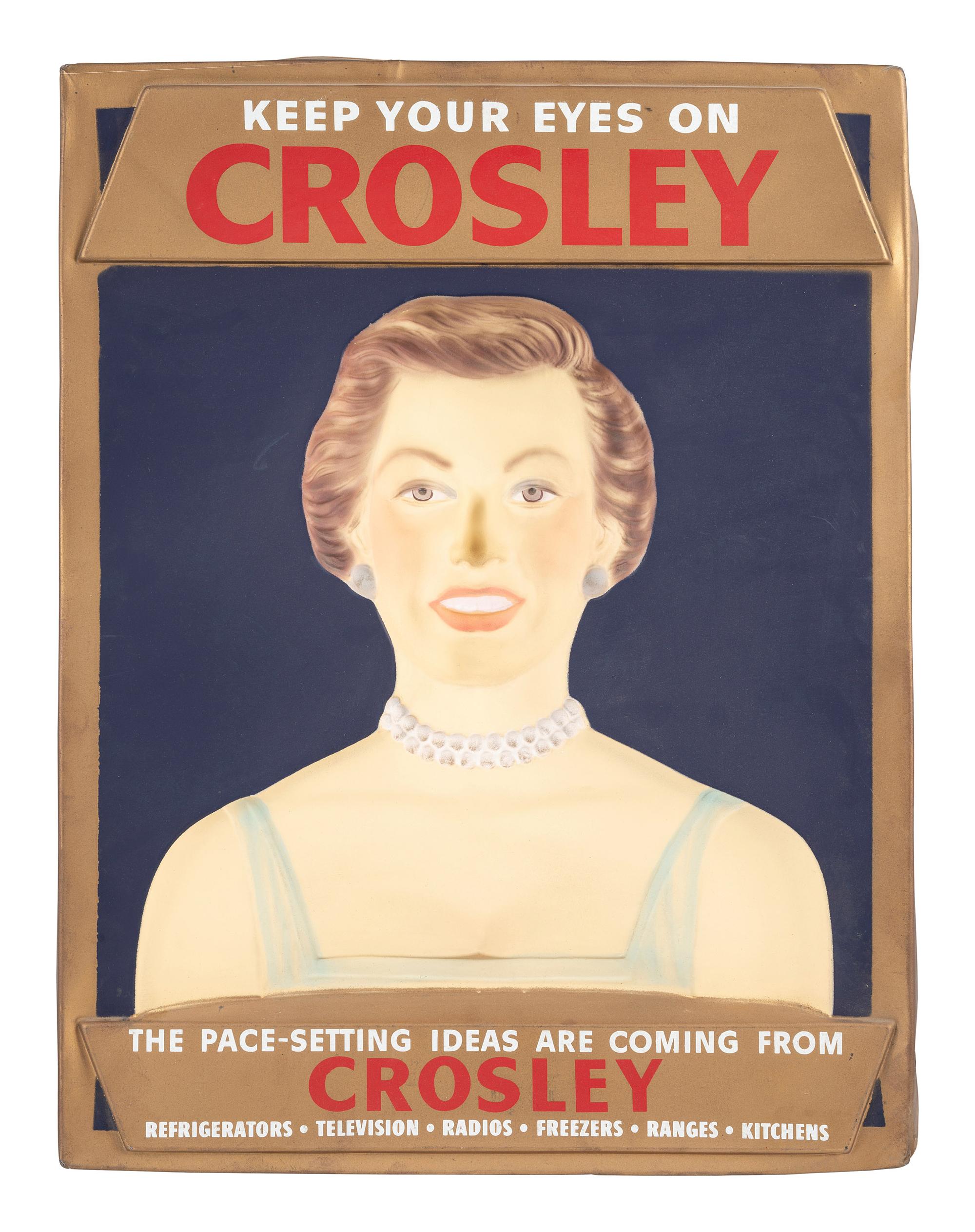 A Rare Crosley Radio Countertop Display Sign